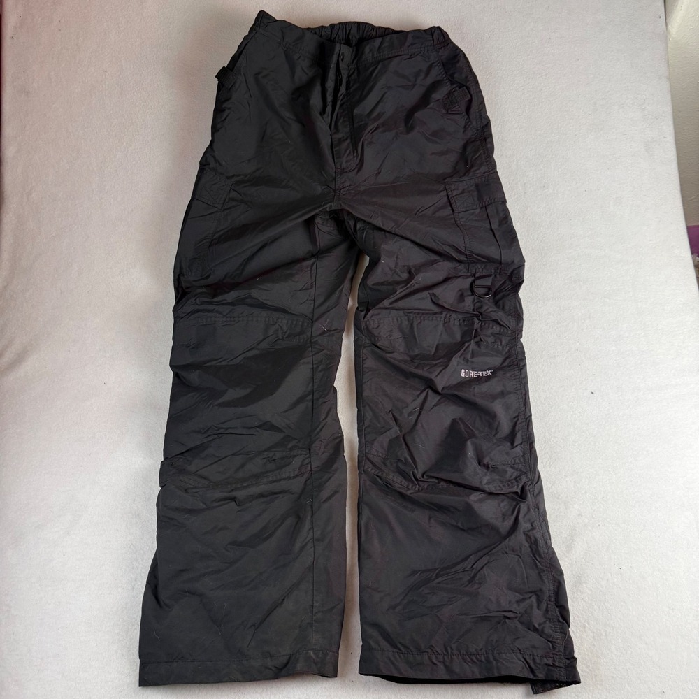 Gore-Tex Black Cargo Snow Pants Waterproof Ski Snowboard Trousers Mens Large